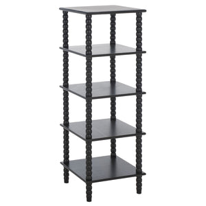 Safavieh Dilyn 5-Tier Shelving Unit - Stylish Storage Solution For Home, Office, And Compact Spaces Matte Black ETG5703B