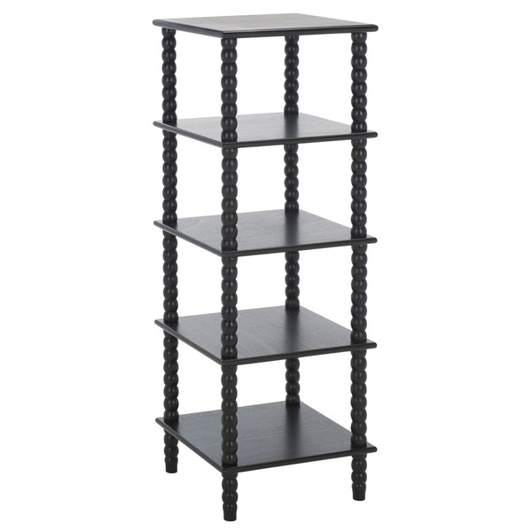 Safavieh Dilyn 5-Tier Shelving Unit - Stylish Storage Solution For Home, Office, And Compact Spaces Matte Black ETG5703B
