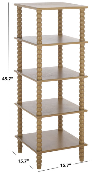 Safavieh Dilyn 5-Tier Shelving Unit - Stylish Storage Solution For Home, Office, And Compact Spaces Desert Brown ETG5703C
