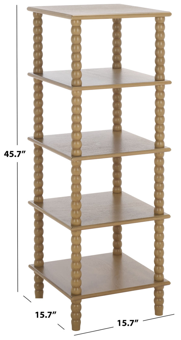Safavieh Dilyn 5-Tier Shelving Unit - Stylish Storage Solution For Home, Office, And Compact Spaces Desert Brown ETG5703C