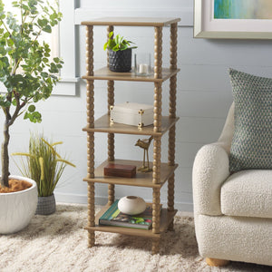 Safavieh Dilyn 5-Tier Shelving Unit - Stylish Storage Solution For Home, Office, And Compact Spaces Desert Brown ETG5703C