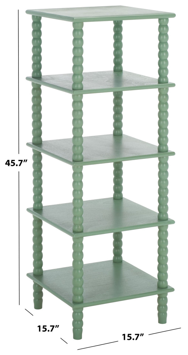 Safavieh Dilyn 5-Tier Shelving Unit - Stylish Storage Solution For Home, Office, And Compact Spaces Sage ETG5703D