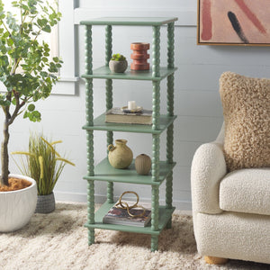 Safavieh Dilyn 5-Tier Shelving Unit - Stylish Storage Solution For Home, Office, And Compact Spaces Sage ETG5703D