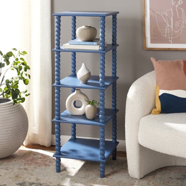 Safavieh Dilyn 5-Tier Shelving Unit - Stylish Storage Solution For Home, Office, And Compact Spaces Blue ETG5703E