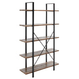 Safavieh Euan 5 Shelf Cross Back Etagere Rustic Natural/Matte Black ETG6401A