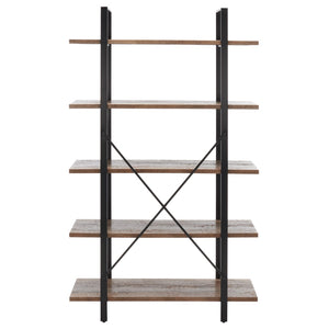 Safavieh Euan 5 Shelf Cross Back Etagere Rustic Natural/Matte Black ETG6401A