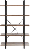 Safavieh Euan 5 Shelf Cross Back Etagere Rustic Natural/Matte Black ETG6401A