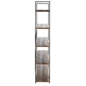 Safavieh Euan 5 Shelf Cross Back Etagere Rustic Natural/Matte Black ETG6401A