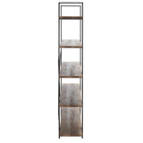 Safavieh Euan 5 Shelf Cross Back Etagere Rustic Natural/Matte Black ETG6401A