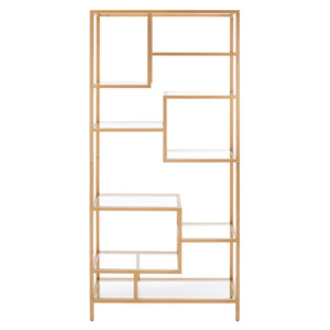 Safavieh Ramie Etagere With Staggered Shelves For Stylish Display In Living Rooms, Offices, And Entryways Gold ETG6404A