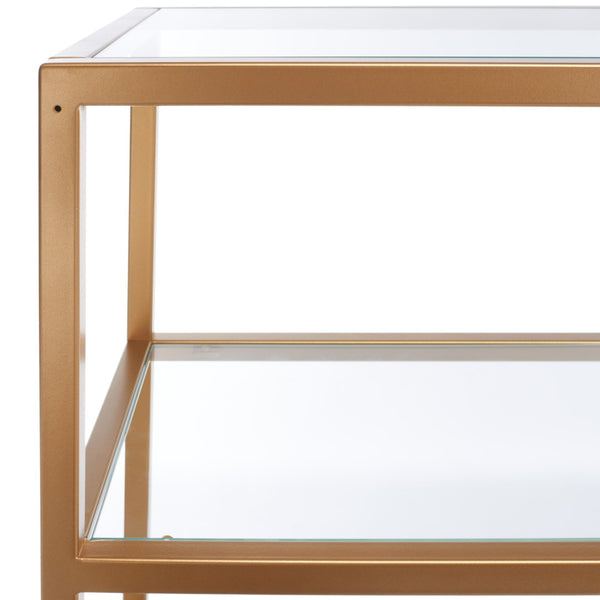 Safavieh Ramie Etagere With Staggered Shelves For Stylish Display In Living Rooms, Offices, And Entryways Gold ETG6404A