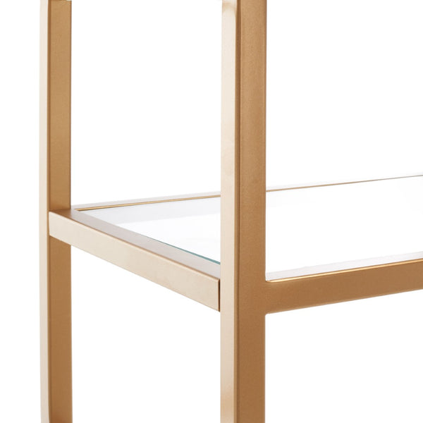 Safavieh Ramie Etagere With Staggered Shelves For Stylish Display In Living Rooms, Offices, And Entryways Gold ETG6404A