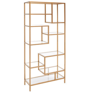 Safavieh Ramie Etagere With Staggered Shelves For Stylish Display In Living Rooms, Offices, And Entryways Gold ETG6404A