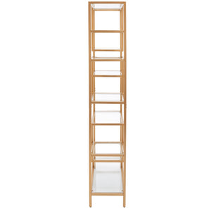 Safavieh Ramie Etagere With Staggered Shelves For Stylish Display In Living Rooms, Offices, And Entryways Gold ETG6404A