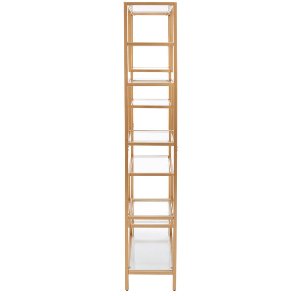 Safavieh Ramie Etagere With Staggered Shelves For Stylish Display In Living Rooms, Offices, And Entryways Gold ETG6404A