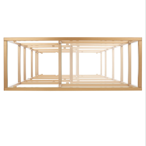 Safavieh Ramie Etagere With Staggered Shelves For Stylish Display In Living Rooms, Offices, And Entryways Gold ETG6404A