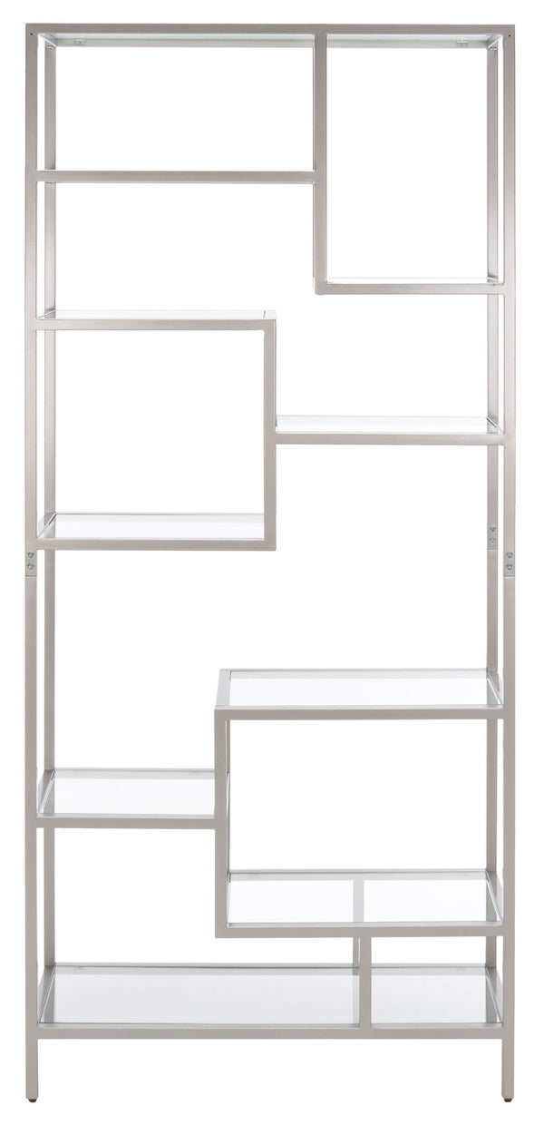 Safavieh Ramie Etagere With Staggered Shelves For Stylish Display In Living Rooms, Offices, And Entryways Silver ETG6404B