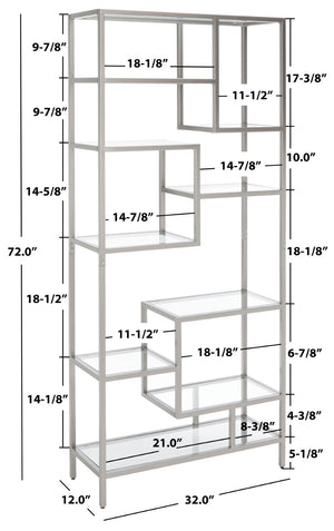Safavieh Ramie Etagere With Staggered Shelves For Stylish Display In Living Rooms, Offices, And Entryways Silver ETG6404B