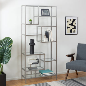 Safavieh Ramie Etagere With Staggered Shelves For Stylish Display In Living Rooms, Offices, And Entryways Silver ETG6404B
