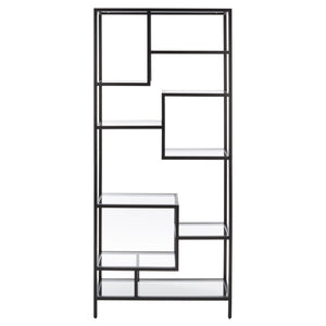 Safavieh Ramie Etagere With Staggered Shelves For Stylish Display In Living Rooms, Offices, And Entryways Matte Black ETG6404C