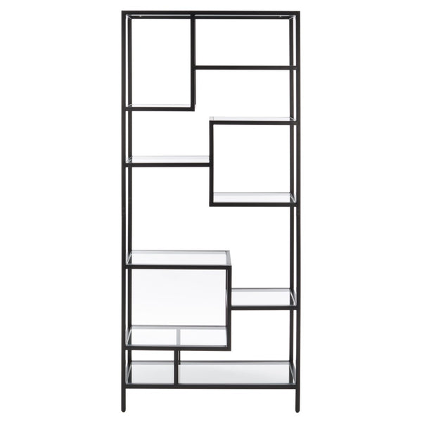 Safavieh Ramie Etagere With Staggered Shelves For Stylish Display In Living Rooms, Offices, And Entryways Matte Black ETG6404C