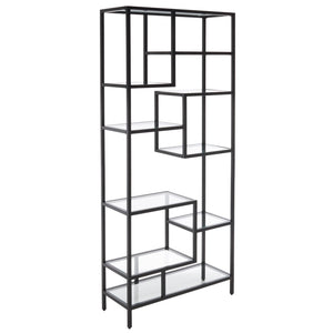 Safavieh Ramie Etagere With Staggered Shelves For Stylish Display In Living Rooms, Offices, And Entryways Matte Black ETG6404C