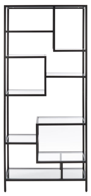 Safavieh Ramie Etagere With Staggered Shelves For Stylish Display In Living Rooms, Offices, And Entryways Matte Black ETG6404C