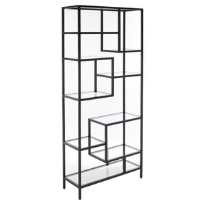 Safavieh Ramie Etagere With Staggered Shelves For Stylish Display In Living Rooms, Offices, And Entryways Matte Black ETG6404C