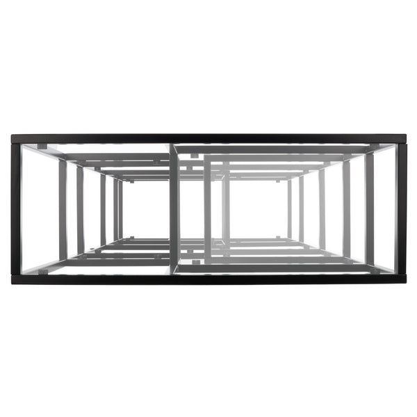 Safavieh Ramie Etagere With Staggered Shelves For Stylish Display In Living Rooms, Offices, And Entryways Matte Black ETG6404C