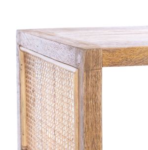 Safavieh Phoenix 2-Shelf Etagere: Stylish Mango Wood Display Unit With Mesh Sides For Elegant Storage Solutions ETG6500C