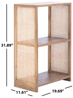 Safavieh Phoenix 2-Shelf Etagere: Stylish Mango Wood Display Unit With Mesh Sides For Elegant Storage Solutions ETG6500C