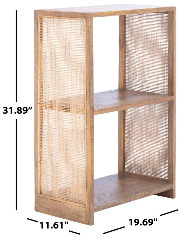 Safavieh Phoenix 2-Shelf Etagere: Stylish Mango Wood Display Unit With Mesh Sides For Elegant Storage Solutions ETG6500C