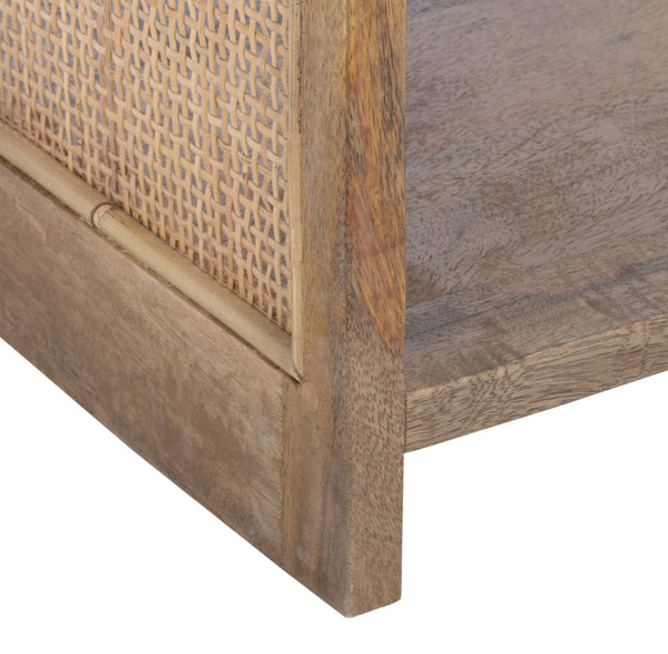 Safavieh Phoenix 2-Shelf Etagere: Stylish Mango Wood Display Unit With Mesh Sides For Elegant Storage Solutions ETG6500C