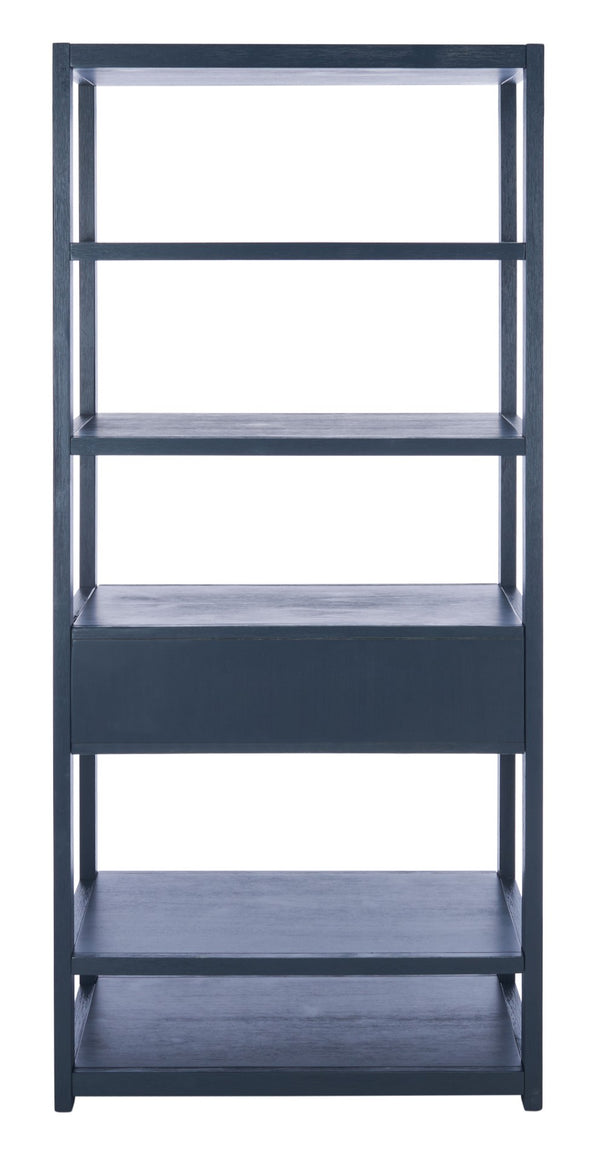 Safavieh Johni Etagere With 5 Open Shelves And 1 Stylish Drawer For Elegant Home Organization And Display Navy ETG9200A