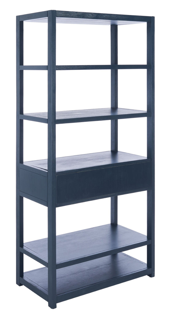 Safavieh Johni Etagere With 5 Open Shelves And 1 Stylish Drawer For Elegant Home Organization And Display Navy ETG9200A