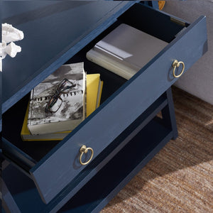 Safavieh Johni Etagere With 5 Open Shelves And 1 Stylish Drawer For Elegant Home Organization And Display Navy ETG9200A