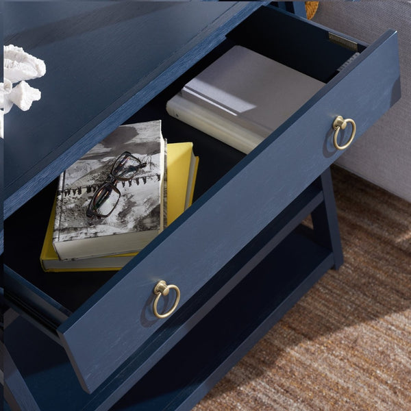 Safavieh Johni Etagere With 5 Open Shelves And 1 Stylish Drawer For Elegant Home Organization And Display Navy ETG9200A