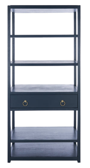 Safavieh Johni Etagere With 5 Open Shelves And 1 Stylish Drawer For Elegant Home Organization And Display Navy ETG9200A