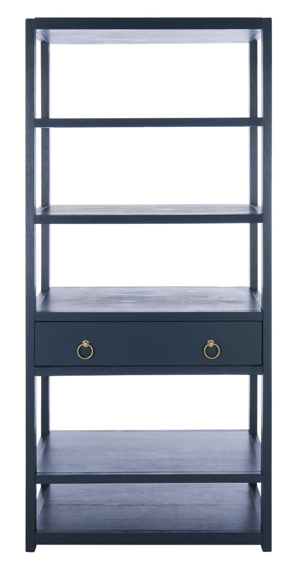 Safavieh Johni Etagere With 5 Open Shelves And 1 Stylish Drawer For Elegant Home Organization And Display Navy ETG9200A