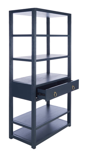 Safavieh Johni Etagere With 5 Open Shelves And 1 Stylish Drawer For Elegant Home Organization And Display Navy ETG9200A