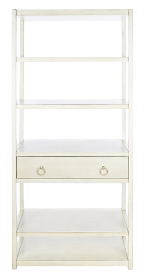 Safavieh Johni Etagere With 5 Open Shelves And 1 Stylish Drawer For Elegant Home Organization And Display Antique White ETG9200B