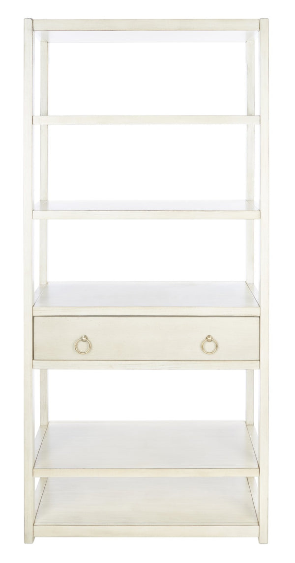 Safavieh Johni Etagere With 5 Open Shelves And 1 Stylish Drawer For Elegant Home Organization And Display Antique White ETG9200B