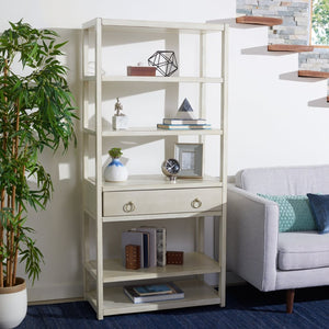 Safavieh Johni Etagere With 5 Open Shelves And 1 Stylish Drawer For Elegant Home Organization And Display Antique White ETG9200B