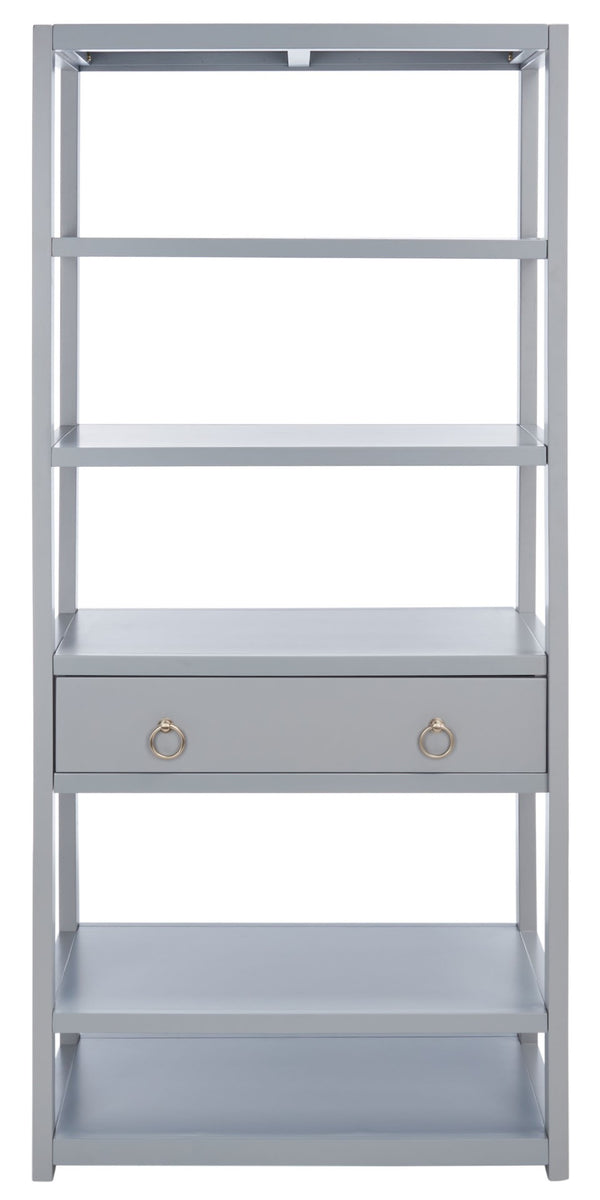 Safavieh Johni Etagere With 5 Open Shelves And 1 Stylish Drawer For Elegant Home Organization And Display Grey ETG9200C