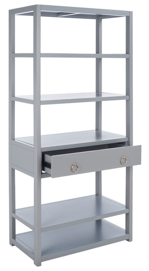 Safavieh Johni Etagere With 5 Open Shelves And 1 Stylish Drawer For Elegant Home Organization And Display Grey ETG9200C