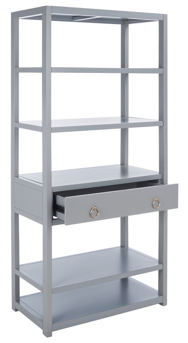 Safavieh Johni Etagere With 5 Open Shelves And 1 Stylish Drawer For Elegant Home Organization And Display Grey ETG9200C