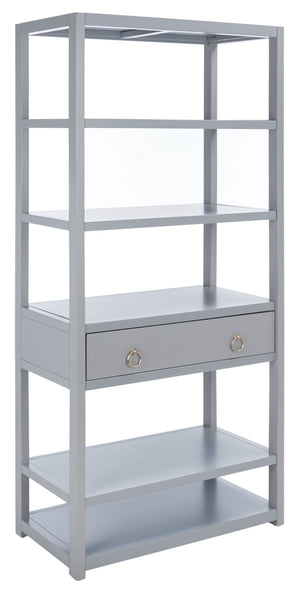 Safavieh Johni Etagere With 5 Open Shelves And 1 Stylish Drawer For Elegant Home Organization And Display Grey ETG9200C