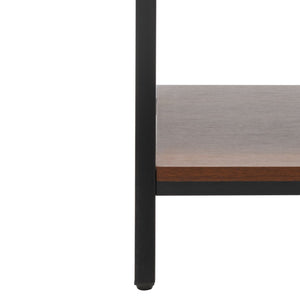 Safavieh Akasha Hall Tree Etagere - Rustic Entryway Organizer With Hooks, Bench & Stylish Walnut Finish ETG9300A