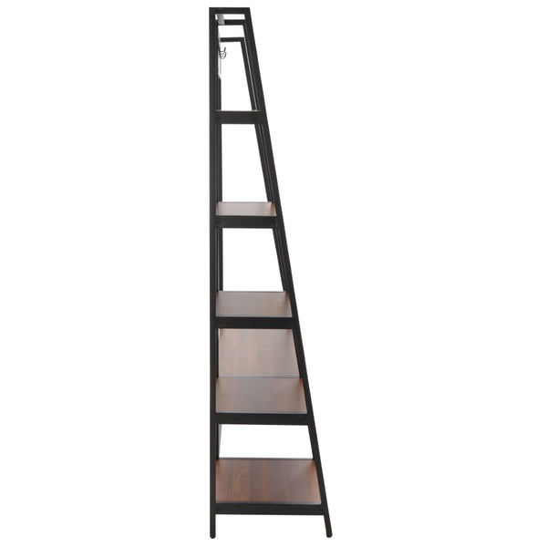 Safavieh Akasha Hall Tree Etagere - Rustic Entryway Organizer With Hooks, Bench & Stylish Walnut Finish ETG9300A