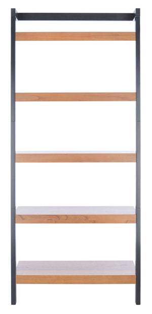 Safavieh Beauregard 5-Tier Leaning Etagere - Industrial Farmhouse Design For Stylish Storage & Display Natural / Charcoal ETG9402A